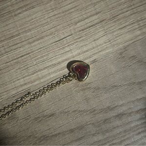 Coach Gold Necklace with Red Heart Pendant